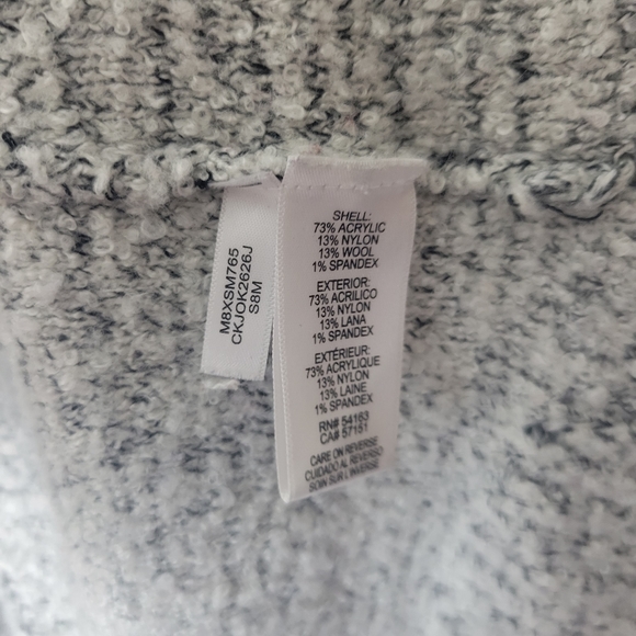 Calvin Klein Grey Popcorn Textured Wool Blend Cowl Neck Sweater XL - Picture 4 of 6